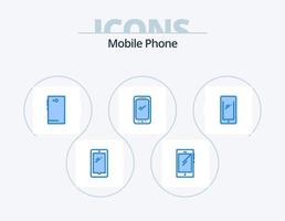 mobil telefon blå ikon packa 5 ikon design. . android. vektor