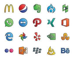 20 Social-Media-Icon-Packs, darunter Blackberry flickr xing stumbleupon yelp vektor