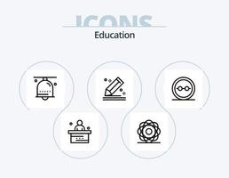utbildning linje ikon packa 5 ikon design. notera. musik. papper. audio. utbildning vektor