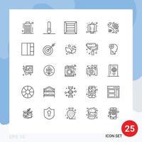 satz von 25 modernen ui symbolen symbole zeichen für web service box laterne chinesische editierbare vektordesignelemente vektor