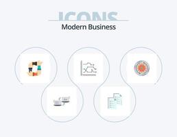 modernes Business-Flat-Icon-Pack 5 Icon-Design. Team. Hände. Daten. Zusammenarbeit. Zusammenarbeit vektor