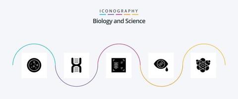 Biologie Glyphe 5 Icon Pack inklusive . genetisch. Rippen. Biologie. Tränen vektor