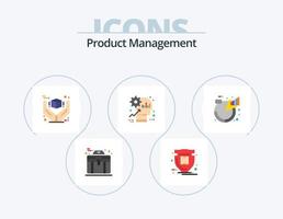Produktmanagement Flat Icon Pack 5 Icon Design. Produktivität. Geist. Großartig. Kopf. Produkt vektor