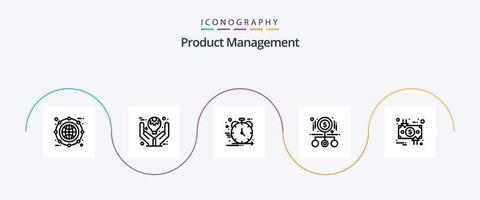 Produktmanagement Linie 5 Icon Pack inklusive Geld. Kasse. Produkt. Management. Geschäft vektor