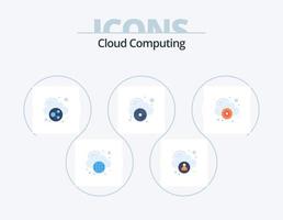 Cloud-Computing-Flat-Icon-Pack 5-Icon-Design. Einstellung. Aktivität. DVD. Cloud-CD vektor