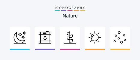 Nature Line 5 Icon Pack inklusive Zelt. Feiertage. Mond. Öl. Fass. kreatives Symboldesign vektor
