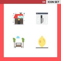 Stock Vector Icon Pack mit 4 Zeilenzeichen und Symbolen für Eco Park Power Investigation View editierbare Vektordesign-Elemente