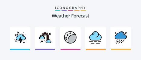 väder linje fylld 5 ikon packa Inklusive väder. moln. väder. vind. pil. kreativ ikoner design vektor