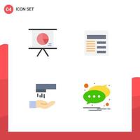 satz von 4 modernen ui-symbolen symbole zeichen für business-wash-slide grundlegende chat-editierbare vektordesign-elemente vektor