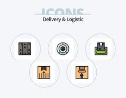 lieferung und logistiklinie gefüllt icon pack 5 icon design. Versanddienstleistungen. Lieferung. Formen. Logistik. Lieferung vektor