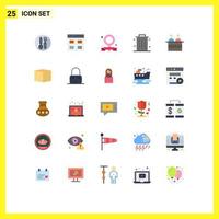 packa av 25 kreativ platt färger av mänsklig kontor användare soptunna feminist redigerbar vektor design element
