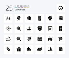 E-Commerce 25 solides Glyphen-Icon-Pack inklusive Prozent. E-Commerce. Vertrauenswürdige. speichern. E-Commerce vektor