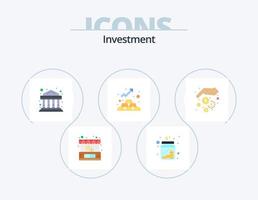 Investment Flat Icon Pack 5 Icon Design. Hände. Anlage. Ersparnisse. Geld. Finanzen vektor