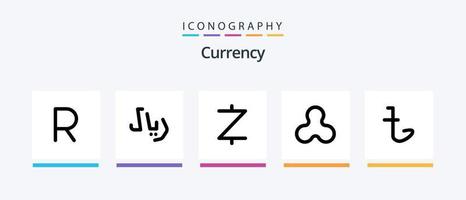 Währungslinie 5 Icon Pack inklusive . Geld. Turkmenistan. Währung. levbrasilien. kreatives Symboldesign vektor