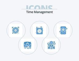Zeitmanagement blau Icon Pack 5 Icon Design. betrachten. Timer. Zeit. Uhr. Zeit vektor