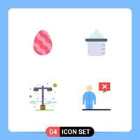 4 flaches Icon-Pack der Benutzeroberfläche mit modernen Zeichen und Symbolen von Egg Street Spring Infant Business editierbare Vektordesign-Elemente vektor