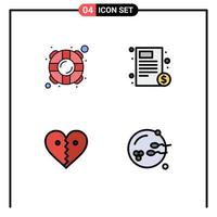 4 kreativ ikoner modern tecken och symboler av hjälp hjärta säkerhet sjukvård tycka om redigerbar vektor design element