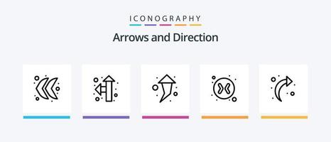 Pfeillinie 5 Icon Pack inklusive . wiederholen. Richtung. Pfeile. Richtung. kreatives Symboldesign vektor