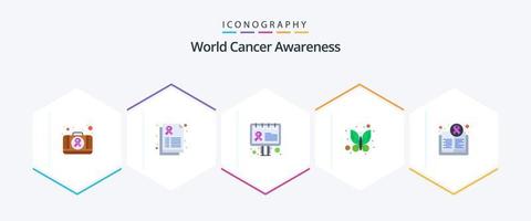 World Cancer Awareness 25 Flat Icon Pack einschließlich Krebs. Bewusstsein. Werbung. Insekt. Schmetterling vektor