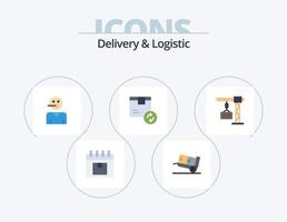 Lieferung und Logistik Flat Icon Pack 5 Icon Design. Produkt. Kasten. Versand. Fan. Service vektor