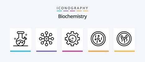 Symbolpaket Biochemie Linie 5 einschließlich Biologie. Atom. prüfen. Chemie. Biochemie. kreatives Symboldesign vektor