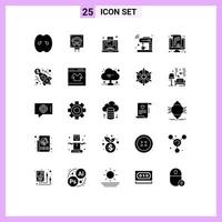 universell ikon symboler grupp av 25 modern fast glyfer av wiFi iot offentlig internet webb bloggande redigerbar vektor design element
