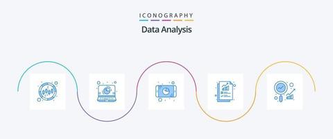 data analys blå 5 ikon packa Inklusive analys. Graf. analyser. digital. paj vektor