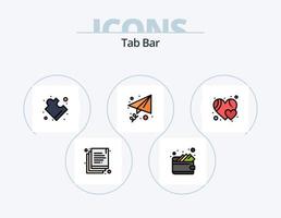 tab bar linie gefüllt icon pack 5 icon design. Karte. Kippschalter. Kino. An. Gestaltungselement vektor