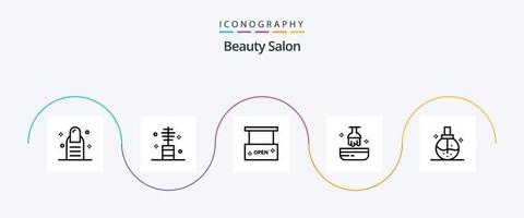 Schönheitssalon Linie 5 Icon Pack inklusive Schönheit. Haar. Schönheit und Wellness. Farbstoff. Salon vektor