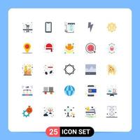 Stock Vector Icon Pack mit 25 Linienzeichen und Symbolen für islam media iphone power water editierbare Vektordesign-Elemente