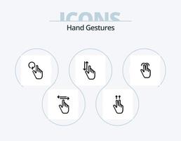 Handgesten Linie Icon Pack 5 Icon Design. . berühren. Finger. Vergrößerung. Gesten vektor