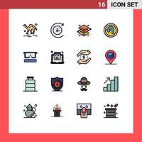 satz von 16 modernen ui-symbolen symbole zeichen für brillenschichten virtuelle navigation bearbeitbare kreative vektordesignelemente vektor