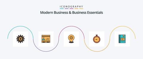 Moderne Business- und Business-Essentials-Linie gefülltes flaches 5-Icon-Pack inklusive Marker. Karte. Geschäft. Standort. Menschen vektor