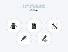 kontor glyf ikon packa 5 ikon design. . service. förnödenheter. kund. kontor vektor