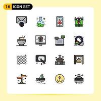 16 kreativ ikoner modern tecken och symboler av köpa mat mobil kinesisk närvarande redigerbar kreativ vektor design element