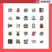 Stock Vector Icon Pack mit 25 Zeilenzeichen und Symbolen für Spielzeug Altbatterie Verschmutzungsgas editierbare Vektordesign-Elemente