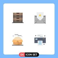 editierbares Vektorlinienpaket mit 4 einfachen flachen Symbolen der Dokumentproduktspeicherung Thanksgiving-Service editierbare Vektordesign-Elemente vektor