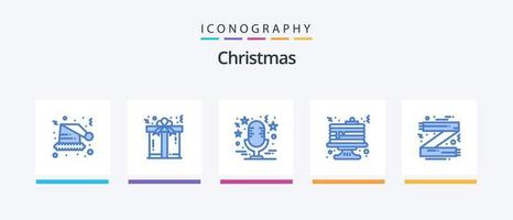 Christmas Blue 5 Icon Pack inklusive Zubehör. Essen. Klang. Kuchen. Musik. kreatives Symboldesign vektor