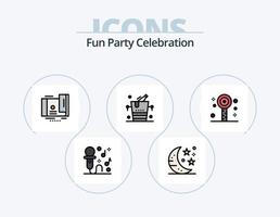 Party Line gefüllt Icon Pack 5 Icon Design. jüdisch. Party. Feier. tanzen. Feier vektor