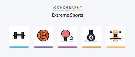 Sportlinie gefülltes 5-Icon-Paket, einschließlich . Sport. Sport. kreatives Symboldesign vektor