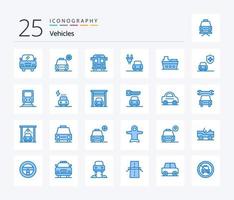 Fahrzeuge 25 blaue Icon Pack inklusive Versicherung. Fahrzeuge. Transport. Meer. Boot vektor