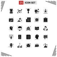 25 kreativ ikoner modern tecken och symboler av vetenskap kompass mänsklig examen Glödlampa redigerbar vektor design element