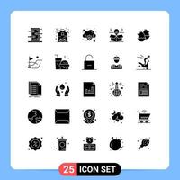25 kreativ ikoner modern tecken och symboler av bebis lösning moln aning paket redigerbar vektor design element