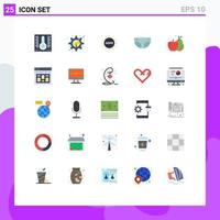 uppsättning av 25 modern ui ikoner symboler tecken för äpple lantbruk lag blöja barn redigerbar vektor design element