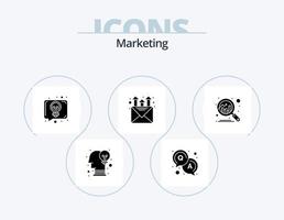Marketing-Glyphen-Icon-Pack 5 Icon-Design. . Diagramm. Diskussion. Analytik. Marketing vektor