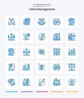 kreativ talang förvaltning 25 blå ikon packa sådan som hatt. grad. framsteg. pil. man vektor