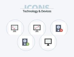 Geräte flach Icon Pack 5 Icon Design. Hardware. Geräte. Höhe. Computers. Anzeige vektor