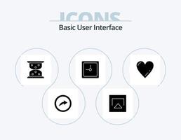 grundlegendes Glyphen-Icon-Pack 5-Icon-Design. . . warten. Liebe. Herz vektor