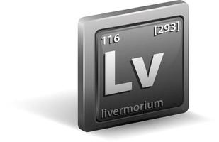 chemisches Element von Livermorium. chemisches Symbol mit Ordnungszahl und Atommasse. vektor