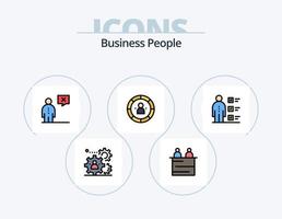 Geschäftsleute Linie gefüllt Icon Pack 5 Icon Design. Erfolg. menschlich. menschlich. Wettbewerb. Zusammenarbeit vektor